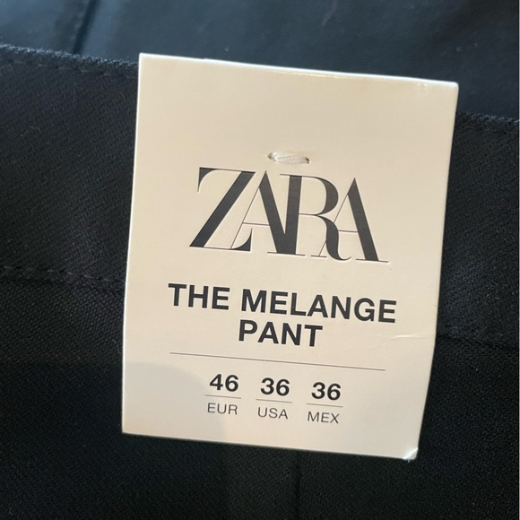 Men’s Zara The Melange Pant- slim bi-stretch sz 36 Black - Picture 3 of 3